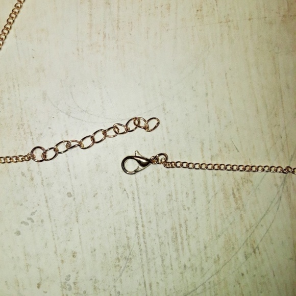 Geometric V Pendant Minimalist Gold Long Necklace - Picture 5 of 5